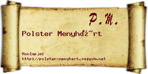 Polster Menyhért névjegykártya
